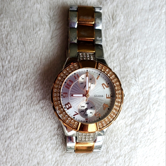 Guess Women's Mini Prism Two-toned Silver Gold Watch, W15072L2 - Picture 6 of 16